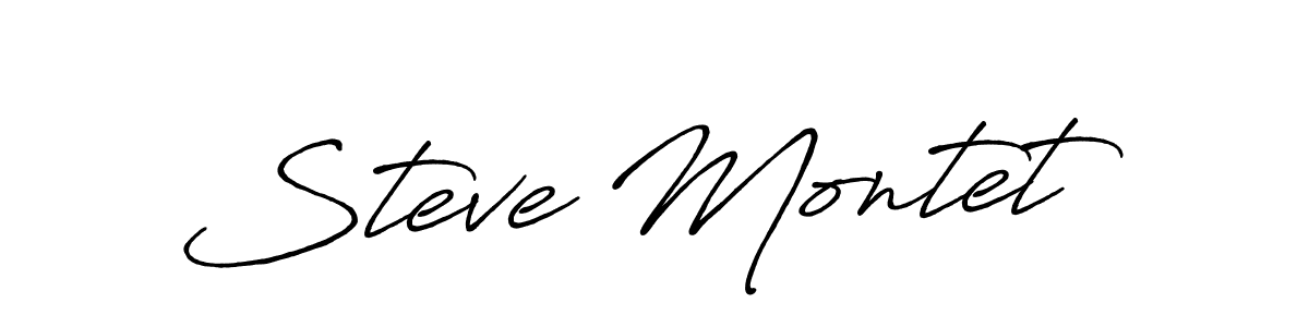 Steve Montet stylish signature style. Best Handwritten Sign (Antro_Vectra_Bolder) for my name. Handwritten Signature Collection Ideas for my name Steve Montet. Steve Montet signature style 7 images and pictures png