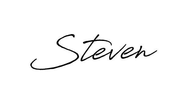 Design your own signature with our free online signature maker. With this signature software, you can create a handwritten (Antro_Vectra_Bolder) signature for name Steven. Steven signature style 7 images and pictures png