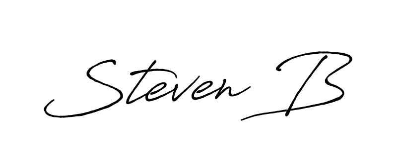 Steven B stylish signature style. Best Handwritten Sign (Antro_Vectra_Bolder) for my name. Handwritten Signature Collection Ideas for my name Steven B. Steven B signature style 7 images and pictures png