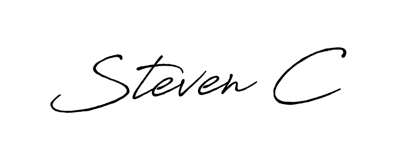 Steven C stylish signature style. Best Handwritten Sign (Antro_Vectra_Bolder) for my name. Handwritten Signature Collection Ideas for my name Steven C. Steven C signature style 7 images and pictures png