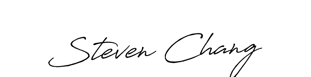 Steven Chang stylish signature style. Best Handwritten Sign (Antro_Vectra_Bolder) for my name. Handwritten Signature Collection Ideas for my name Steven Chang. Steven Chang signature style 7 images and pictures png