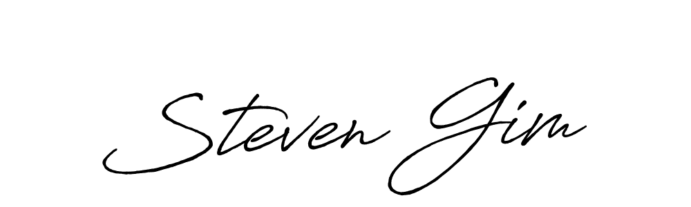 How to make Steven Gim name signature. Use Antro_Vectra_Bolder style for creating short signs online. This is the latest handwritten sign. Steven Gim signature style 7 images and pictures png