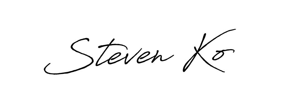 Steven Ko stylish signature style. Best Handwritten Sign (Antro_Vectra_Bolder) for my name. Handwritten Signature Collection Ideas for my name Steven Ko. Steven Ko signature style 7 images and pictures png