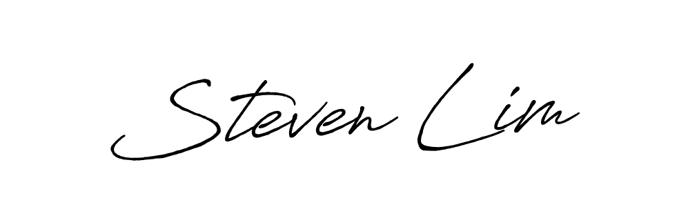 Design your own signature with our free online signature maker. With this signature software, you can create a handwritten (Antro_Vectra_Bolder) signature for name Steven Lim. Steven Lim signature style 7 images and pictures png