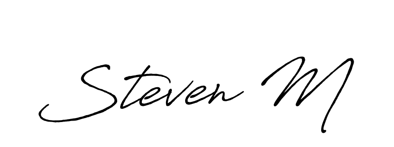 Similarly Antro_Vectra_Bolder is the best handwritten signature design. Signature creator online .You can use it as an online autograph creator for name Steven M. Steven M signature style 7 images and pictures png