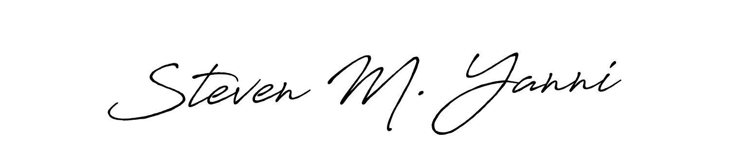 How to make Steven M. Yanni name signature. Use Antro_Vectra_Bolder style for creating short signs online. This is the latest handwritten sign. Steven M. Yanni signature style 7 images and pictures png