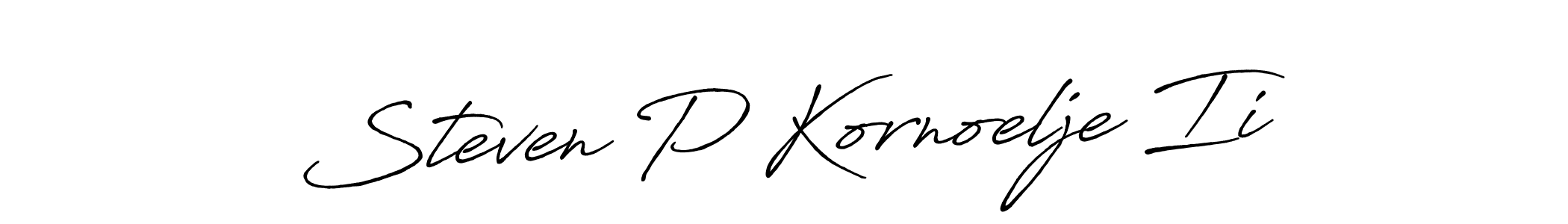 How to make Steven P Kornoelje Ii name signature. Use Antro_Vectra_Bolder style for creating short signs online. This is the latest handwritten sign. Steven P Kornoelje Ii signature style 7 images and pictures png
