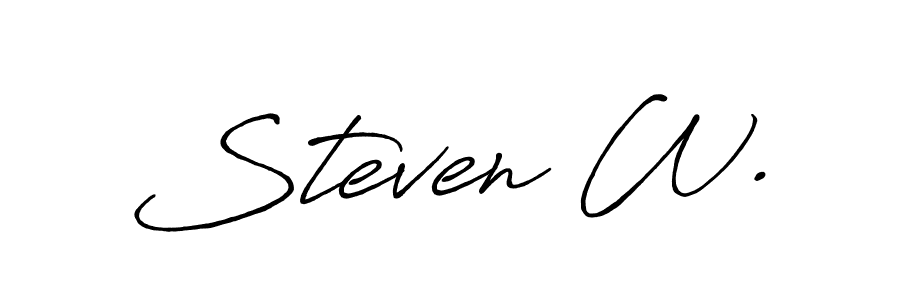 if you are searching for the best signature style for your name Steven W.. so please give up your signature search. here we have designed multiple signature styles  using Antro_Vectra_Bolder. Steven W. signature style 7 images and pictures png