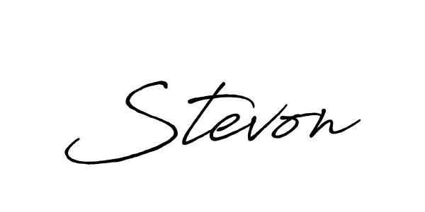 How to make Stevon signature? Antro_Vectra_Bolder is a professional autograph style. Create handwritten signature for Stevon name. Stevon signature style 7 images and pictures png