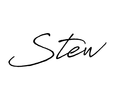 Create a beautiful signature design for name Stew. With this signature (Antro_Vectra_Bolder) fonts, you can make a handwritten signature for free. Stew signature style 7 images and pictures png
