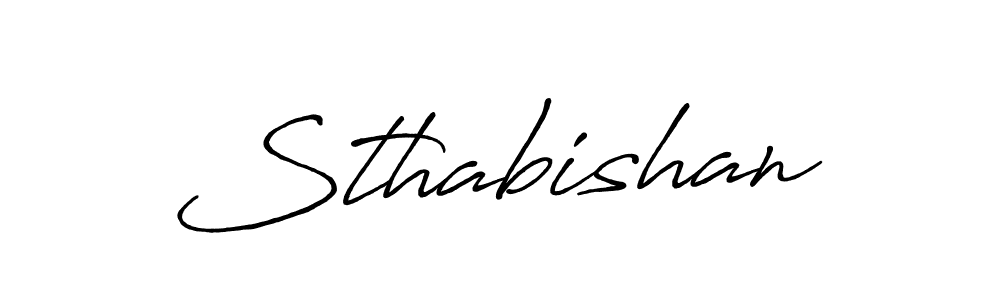 Use a signature maker to create a handwritten signature online. With this signature software, you can design (Antro_Vectra_Bolder) your own signature for name Sthabishan. Sthabishan signature style 7 images and pictures png