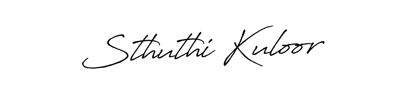 Make a beautiful signature design for name Sthuthi Kuloor. With this signature (Antro_Vectra_Bolder) style, you can create a handwritten signature for free. Sthuthi Kuloor signature style 7 images and pictures png