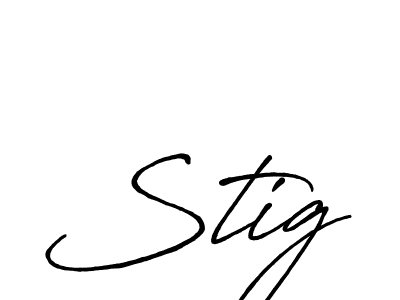 Stig stylish signature style. Best Handwritten Sign (Antro_Vectra_Bolder) for my name. Handwritten Signature Collection Ideas for my name Stig. Stig signature style 7 images and pictures png