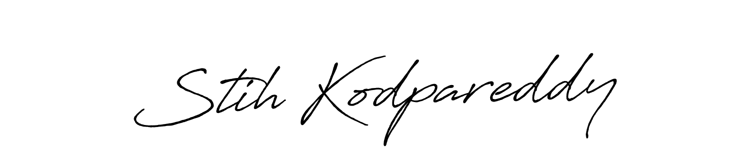 Design your own signature with our free online signature maker. With this signature software, you can create a handwritten (Antro_Vectra_Bolder) signature for name Stih Kodpareddy. Stih Kodpareddy signature style 7 images and pictures png