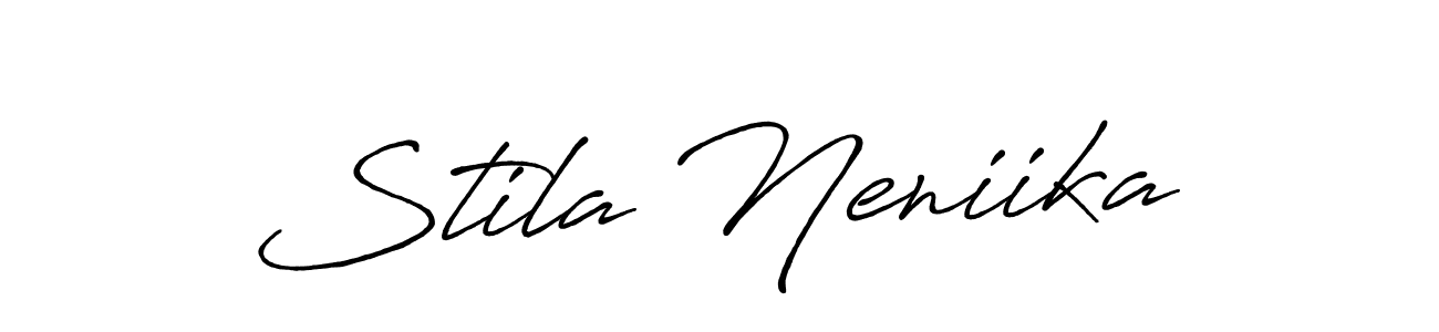 Also we have Stila Neniika name is the best signature style. Create professional handwritten signature collection using Antro_Vectra_Bolder autograph style. Stila Neniika signature style 7 images and pictures png