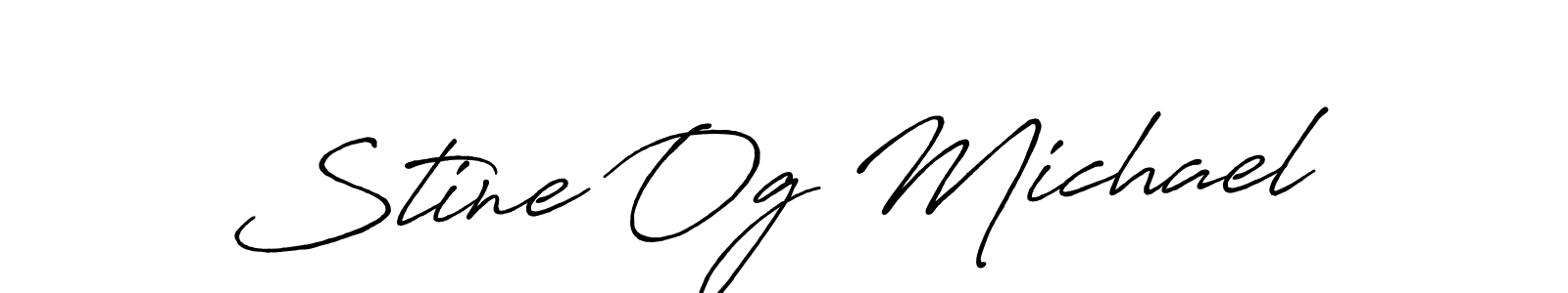 Create a beautiful signature design for name Stine Og Michael. With this signature (Antro_Vectra_Bolder) fonts, you can make a handwritten signature for free. Stine Og Michael signature style 7 images and pictures png
