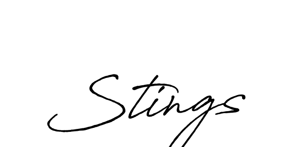 Design your own signature with our free online signature maker. With this signature software, you can create a handwritten (Antro_Vectra_Bolder) signature for name Stings. Stings signature style 7 images and pictures png