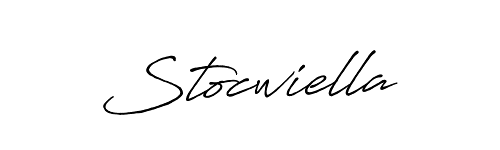 How to make Stocwiella signature? Antro_Vectra_Bolder is a professional autograph style. Create handwritten signature for Stocwiella name. Stocwiella signature style 7 images and pictures png