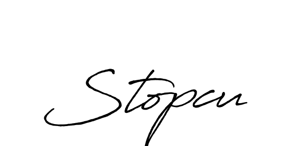 Make a beautiful signature design for name Stopcu. With this signature (Antro_Vectra_Bolder) style, you can create a handwritten signature for free. Stopcu signature style 7 images and pictures png