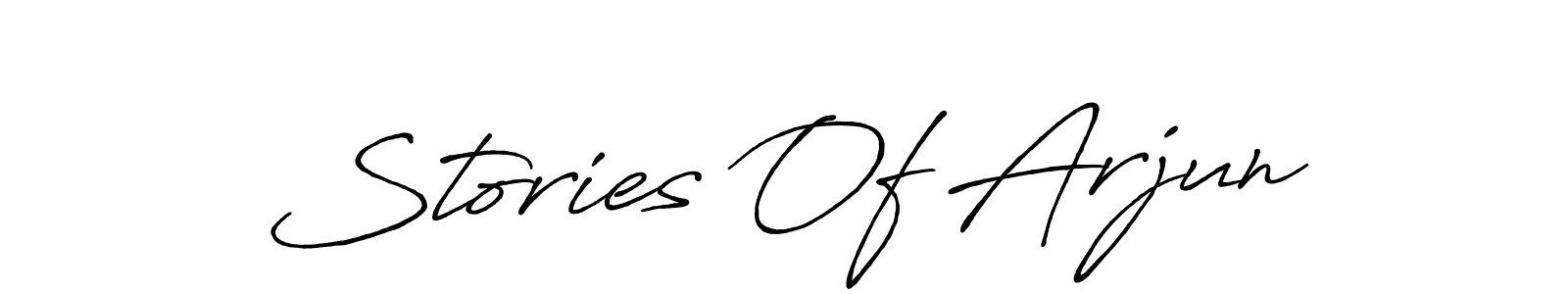 Use a signature maker to create a handwritten signature online. With this signature software, you can design (Antro_Vectra_Bolder) your own signature for name Stories Of Arjun. Stories Of Arjun signature style 7 images and pictures png