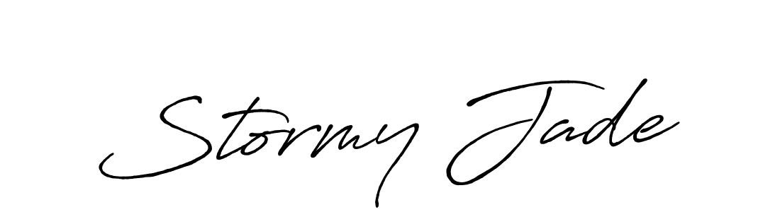 How to make Stormy Jade name signature. Use Antro_Vectra_Bolder style for creating short signs online. This is the latest handwritten sign. Stormy Jade signature style 7 images and pictures png