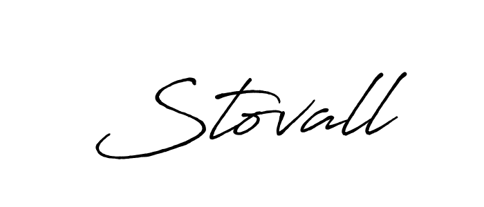 Create a beautiful signature design for name Stovall. With this signature (Antro_Vectra_Bolder) fonts, you can make a handwritten signature for free. Stovall signature style 7 images and pictures png