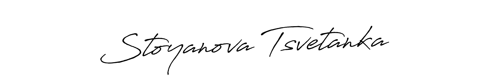 Make a short Stoyanova Tsvetanka signature style. Manage your documents anywhere anytime using Antro_Vectra_Bolder. Create and add eSignatures, submit forms, share and send files easily. Stoyanova Tsvetanka signature style 7 images and pictures png