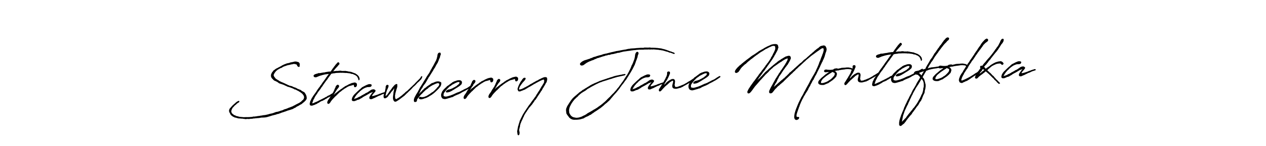 The best way (Antro_Vectra_Bolder) to make a short signature is to pick only two or three words in your name. The name Strawberry Jane Montefolka include a total of six letters. For converting this name. Strawberry Jane Montefolka signature style 7 images and pictures png