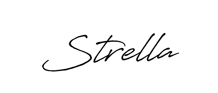 How to make Strella signature? Antro_Vectra_Bolder is a professional autograph style. Create handwritten signature for Strella name. Strella signature style 7 images and pictures png