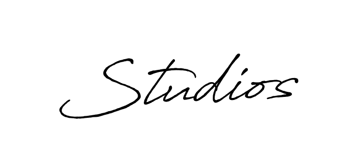 Create a beautiful signature design for name Studios. With this signature (Antro_Vectra_Bolder) fonts, you can make a handwritten signature for free. Studios signature style 7 images and pictures png