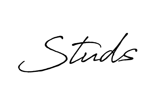 Also You can easily find your signature by using the search form. We will create Studs name handwritten signature images for you free of cost using Antro_Vectra_Bolder sign style. Studs signature style 7 images and pictures png