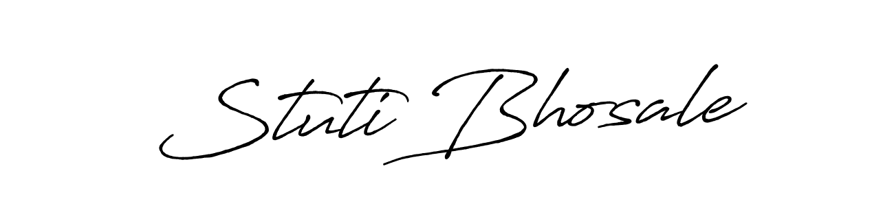 Create a beautiful signature design for name Stuti Bhosale. With this signature (Antro_Vectra_Bolder) fonts, you can make a handwritten signature for free. Stuti Bhosale signature style 7 images and pictures png
