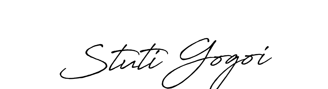 Create a beautiful signature design for name Stuti Gogoi. With this signature (Antro_Vectra_Bolder) fonts, you can make a handwritten signature for free. Stuti Gogoi signature style 7 images and pictures png