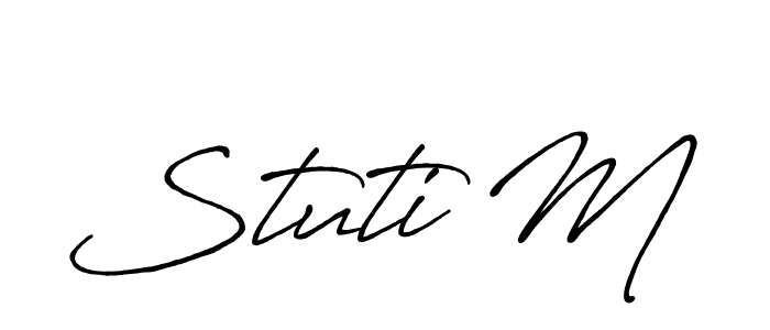 Stuti M stylish signature style. Best Handwritten Sign (Antro_Vectra_Bolder) for my name. Handwritten Signature Collection Ideas for my name Stuti M. Stuti M signature style 7 images and pictures png