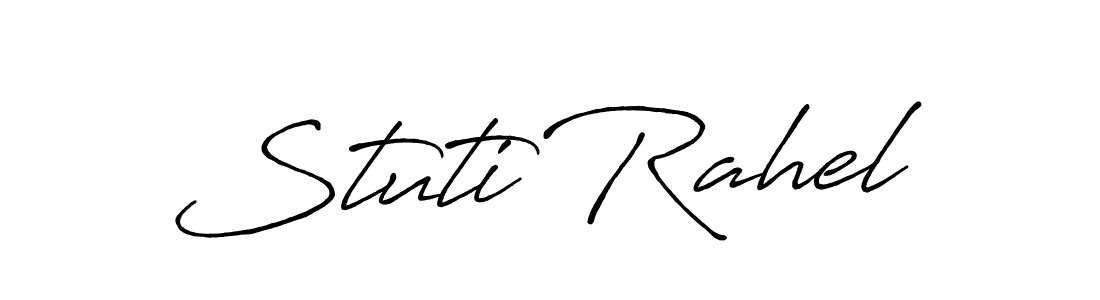 Create a beautiful signature design for name Stuti Rahel. With this signature (Antro_Vectra_Bolder) fonts, you can make a handwritten signature for free. Stuti Rahel signature style 7 images and pictures png