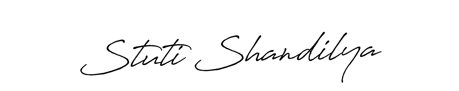 Stuti Shandilya stylish signature style. Best Handwritten Sign (Antro_Vectra_Bolder) for my name. Handwritten Signature Collection Ideas for my name Stuti Shandilya. Stuti Shandilya signature style 7 images and pictures png