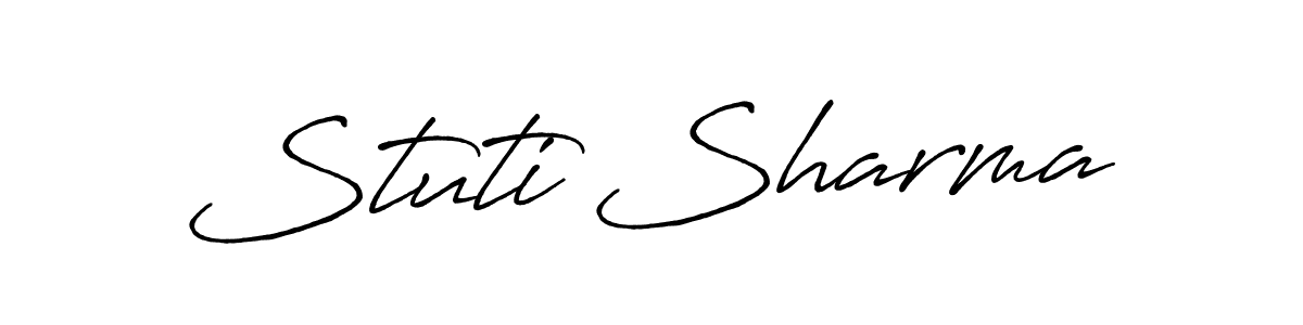 Create a beautiful signature design for name Stuti Sharma. With this signature (Antro_Vectra_Bolder) fonts, you can make a handwritten signature for free. Stuti Sharma signature style 7 images and pictures png