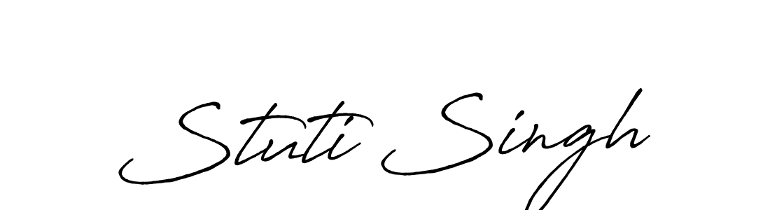 Create a beautiful signature design for name Stuti Singh. With this signature (Antro_Vectra_Bolder) fonts, you can make a handwritten signature for free. Stuti Singh signature style 7 images and pictures png