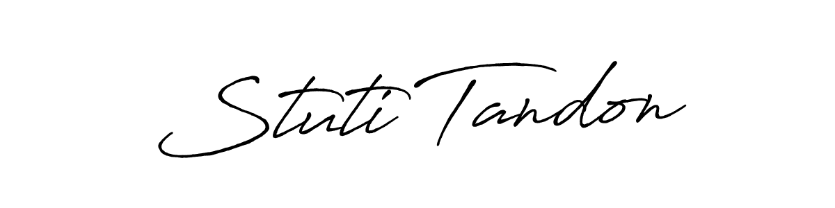 Create a beautiful signature design for name Stuti Tandon. With this signature (Antro_Vectra_Bolder) fonts, you can make a handwritten signature for free. Stuti Tandon signature style 7 images and pictures png