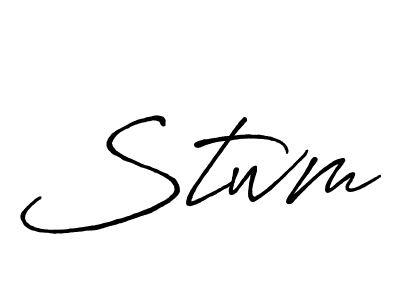 Create a beautiful signature design for name Stwm. With this signature (Antro_Vectra_Bolder) fonts, you can make a handwritten signature for free. Stwm signature style 7 images and pictures png