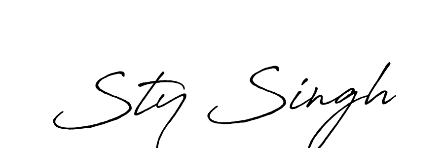 Antro_Vectra_Bolder is a professional signature style that is perfect for those who want to add a touch of class to their signature. It is also a great choice for those who want to make their signature more unique. Get Sty Singh name to fancy signature for free. Sty Singh signature style 7 images and pictures png