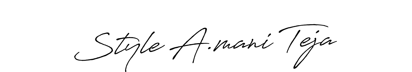 Similarly Antro_Vectra_Bolder is the best handwritten signature design. Signature creator online .You can use it as an online autograph creator for name Style A.mani Teja. Style A.mani Teja signature style 7 images and pictures png