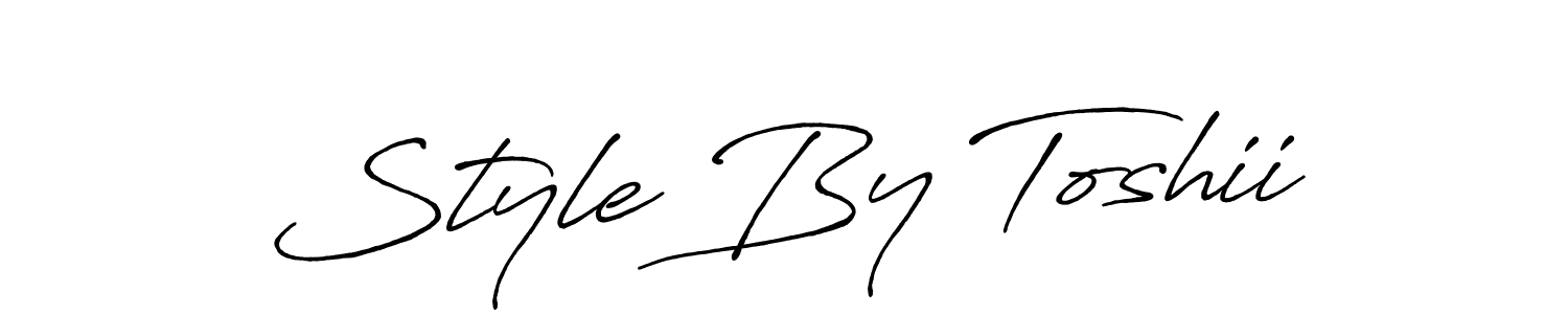 The best way (Antro_Vectra_Bolder) to make a short signature is to pick only two or three words in your name. The name Style By Toshii include a total of six letters. For converting this name. Style By Toshii signature style 7 images and pictures png
