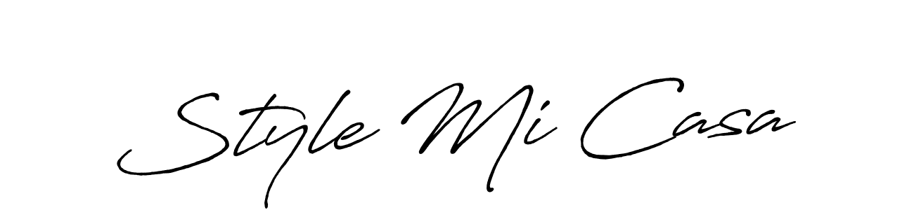 Create a beautiful signature design for name Style Mi Casa. With this signature (Antro_Vectra_Bolder) fonts, you can make a handwritten signature for free. Style Mi Casa signature style 7 images and pictures png