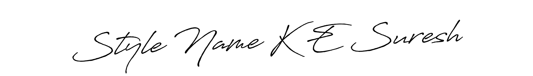 Use a signature maker to create a handwritten signature online. With this signature software, you can design (Antro_Vectra_Bolder) your own signature for name Style Name K E Suresh. Style Name K E Suresh signature style 7 images and pictures png