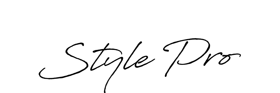 Use a signature maker to create a handwritten signature online. With this signature software, you can design (Antro_Vectra_Bolder) your own signature for name Style Pro. Style Pro signature style 7 images and pictures png