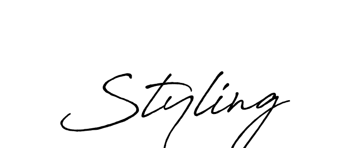 How to make Styling signature? Antro_Vectra_Bolder is a professional autograph style. Create handwritten signature for Styling name. Styling signature style 7 images and pictures png