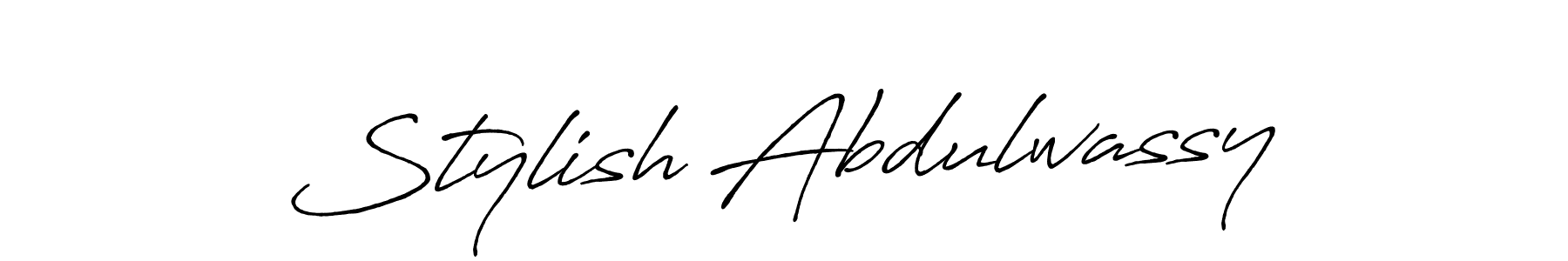 Create a beautiful signature design for name Stylish Abdulwassy. With this signature (Antro_Vectra_Bolder) fonts, you can make a handwritten signature for free. Stylish Abdulwassy signature style 7 images and pictures png