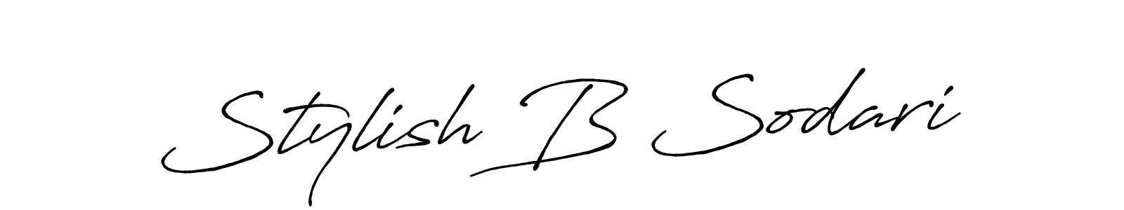 The best way (Antro_Vectra_Bolder) to make a short signature is to pick only two or three words in your name. The name Stylish B Sodari include a total of six letters. For converting this name. Stylish B Sodari signature style 7 images and pictures png