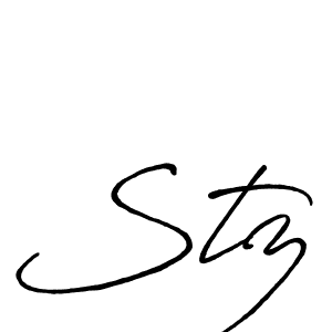 Make a beautiful signature design for name Stz. With this signature (Antro_Vectra_Bolder) style, you can create a handwritten signature for free. Stz signature style 7 images and pictures png